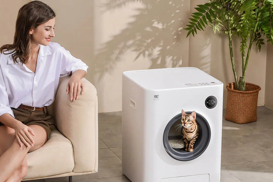 robot cat litter tray