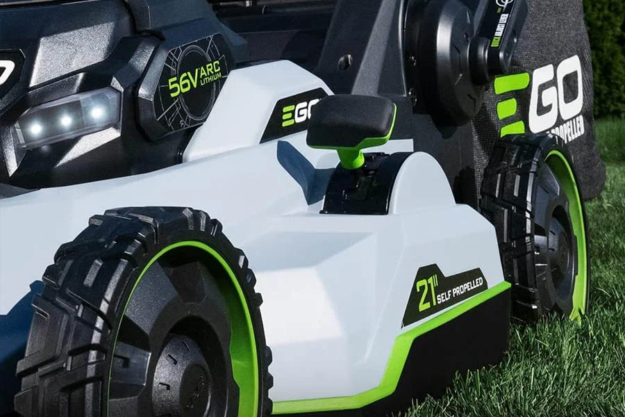 self-propelled electric lawn mower