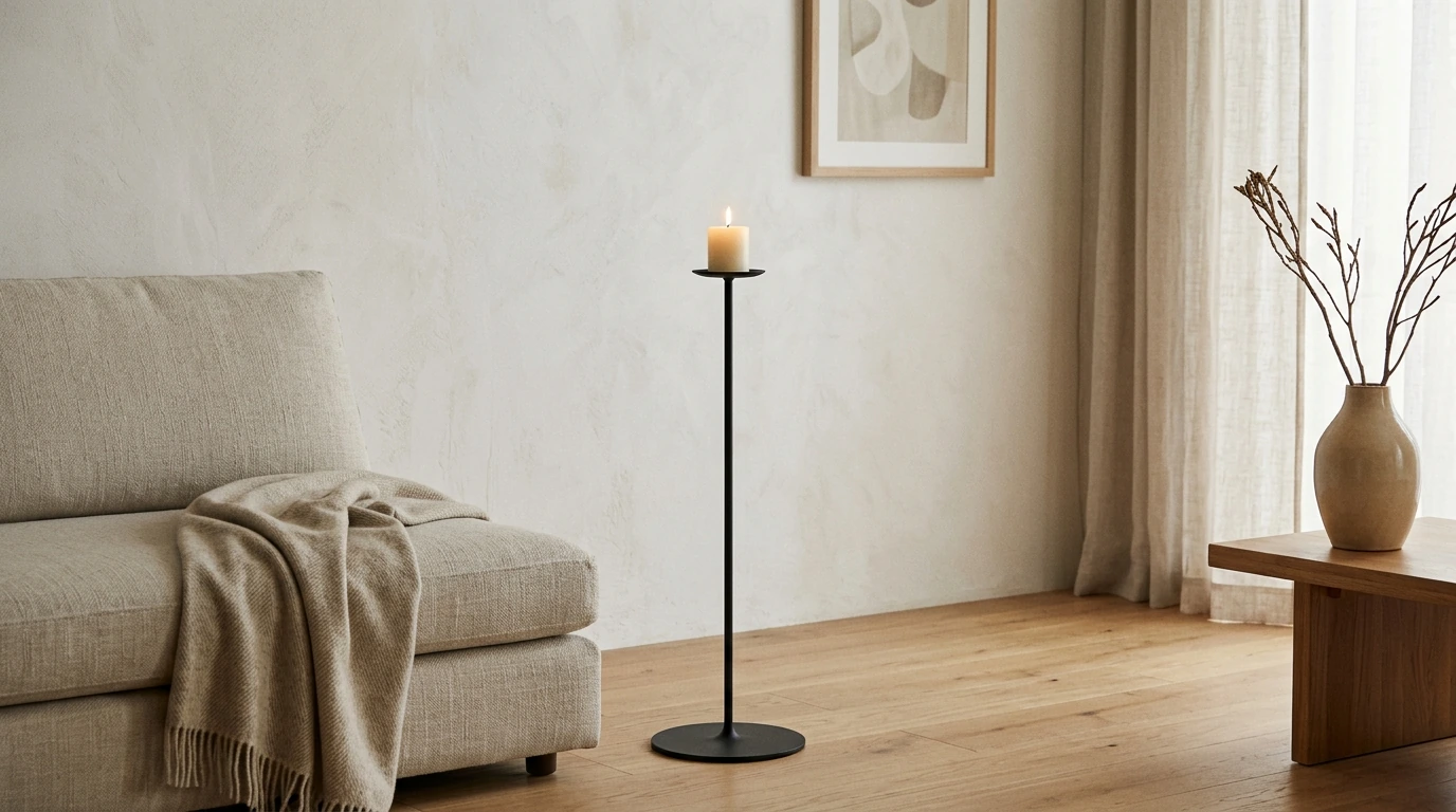Minimalist Iron Floor Candle Holders: Styling & Safety